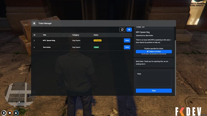 TICKET INGAME GTA RP FIVE