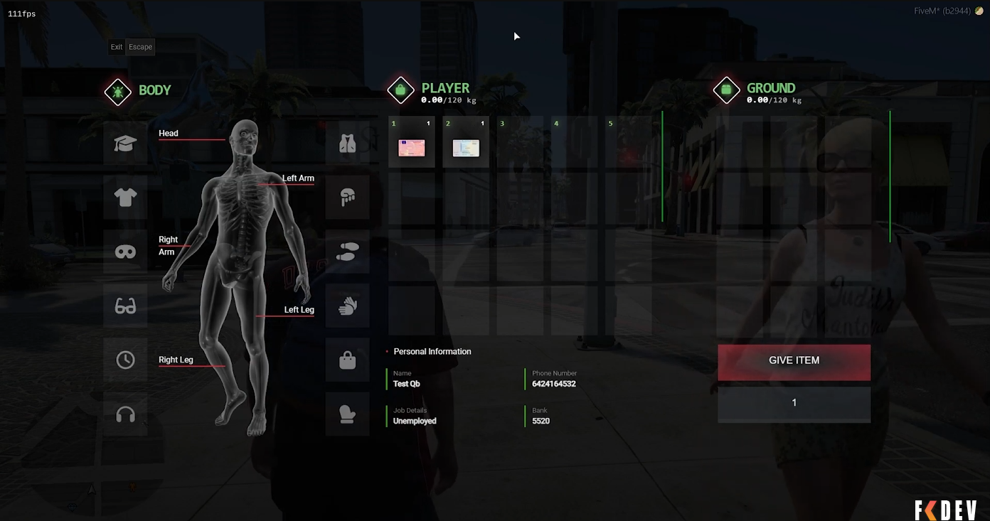 QBCORE Inventory nopixel 4.0 GTA RP FIVEM