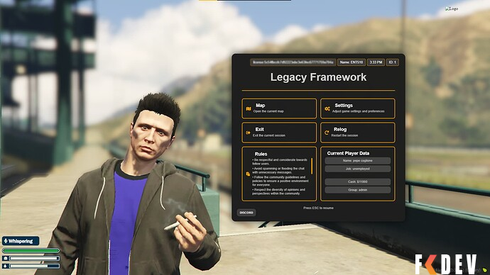 QBCORE PAUSE MENU GTA RP FIVEM