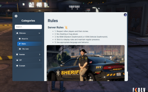 Mais informações sobre "REGRAS / TUTORIAIS INGAME / RULES INGAME GTA RP FIVEM"