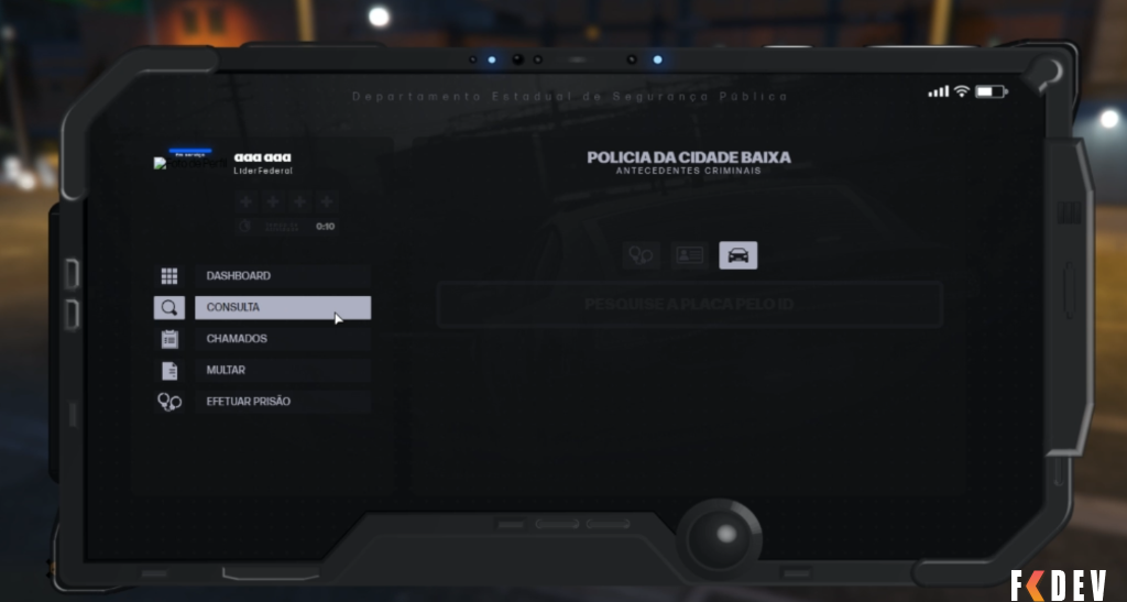 MDT TABLET POLICIAL GTA RP FIVEM PRO BY HIDEKI