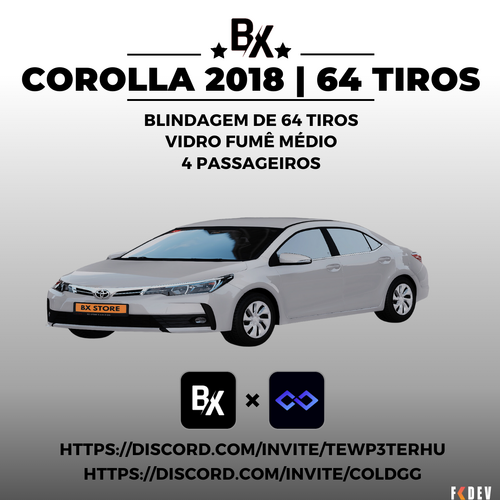 Mais informações sobre "COROLLA 2018 64 TIROS GTA RP FIVEM"