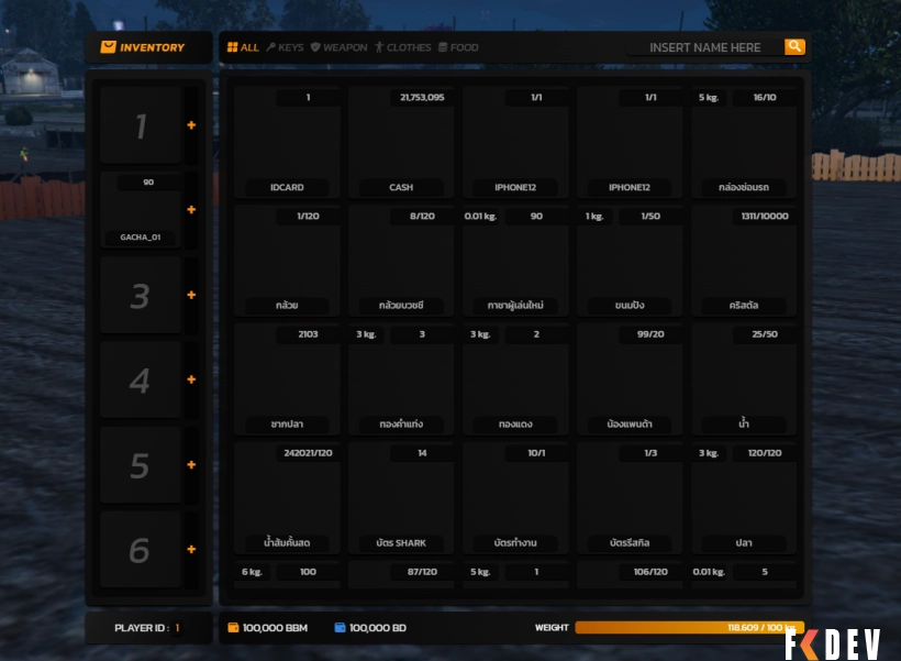 INVENTÁRIO / INVENTORY MODERN GTA RP FIVEM