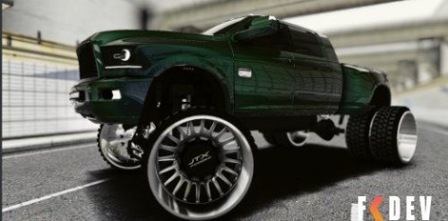 Mais informações sobre "Custom Tuned Lifted Laramie Long Horn Dodge Ram 2500 Crew Cab Dually On Chrome JTX Forged Off-Road Wheels With Starlight Interior PARA FIVEM"