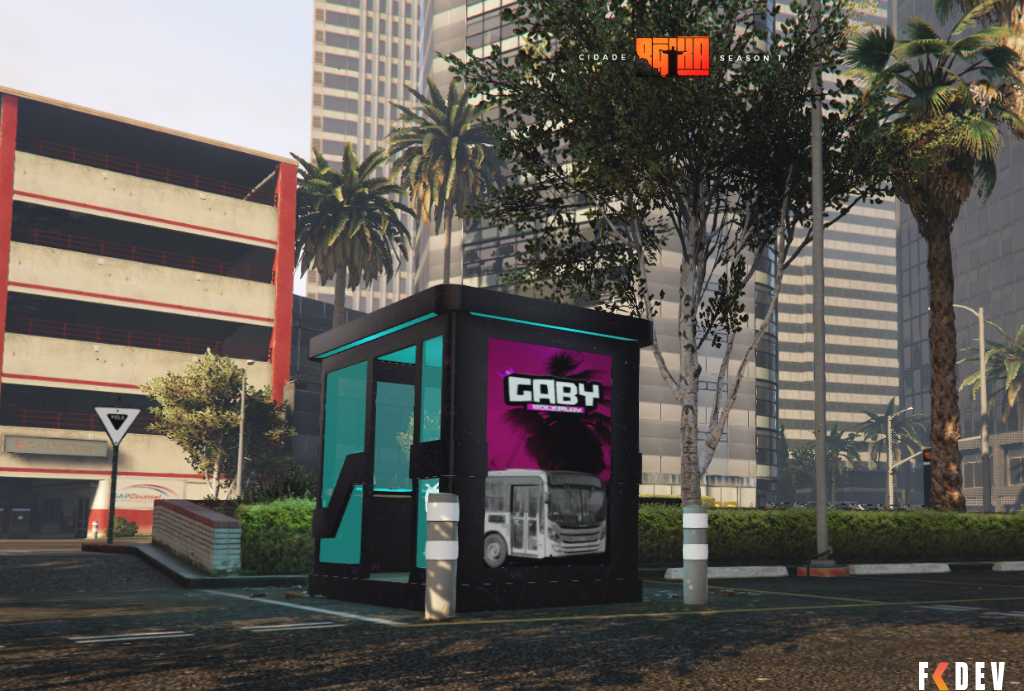 Nova Cabine + Ponto de Ônibus Personalizado para Garagens  / New Custom Bus Stop + Booth for Garages | Mapa GTA RP FiveM