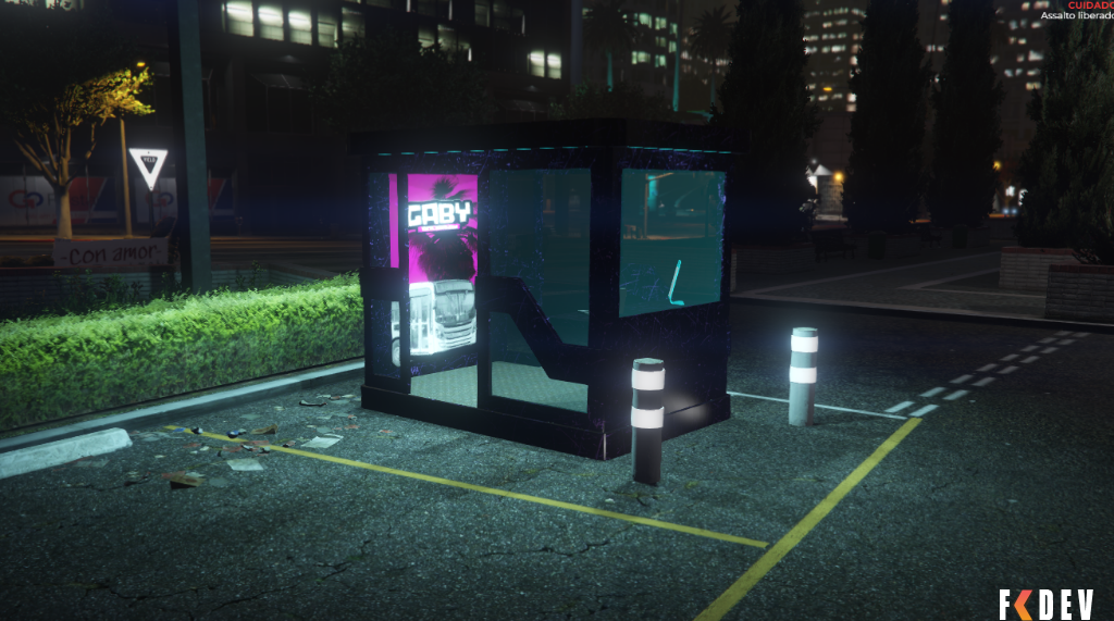 Nova Cabine + Ponto de Ônibus Personalizado para Garagens  / New Custom Bus Stop + Booth for Garages | Mapa GTA RP FiveM