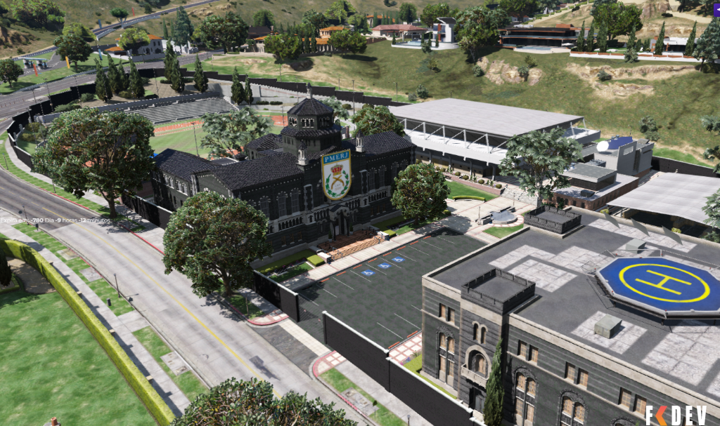 Departamento PMERJ com muro e portões