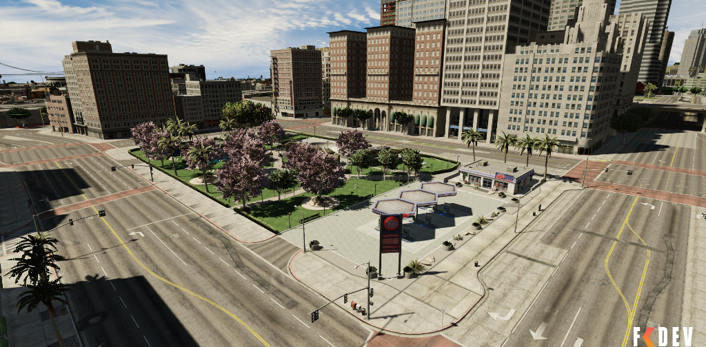PRAÇA COM POSTO DE COMBUSTIVEL