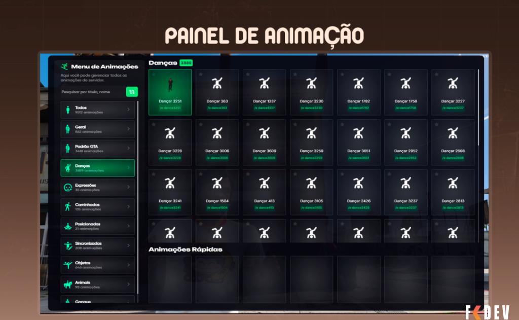 PAINEL DE ANIMAÇÕES STANDALONE